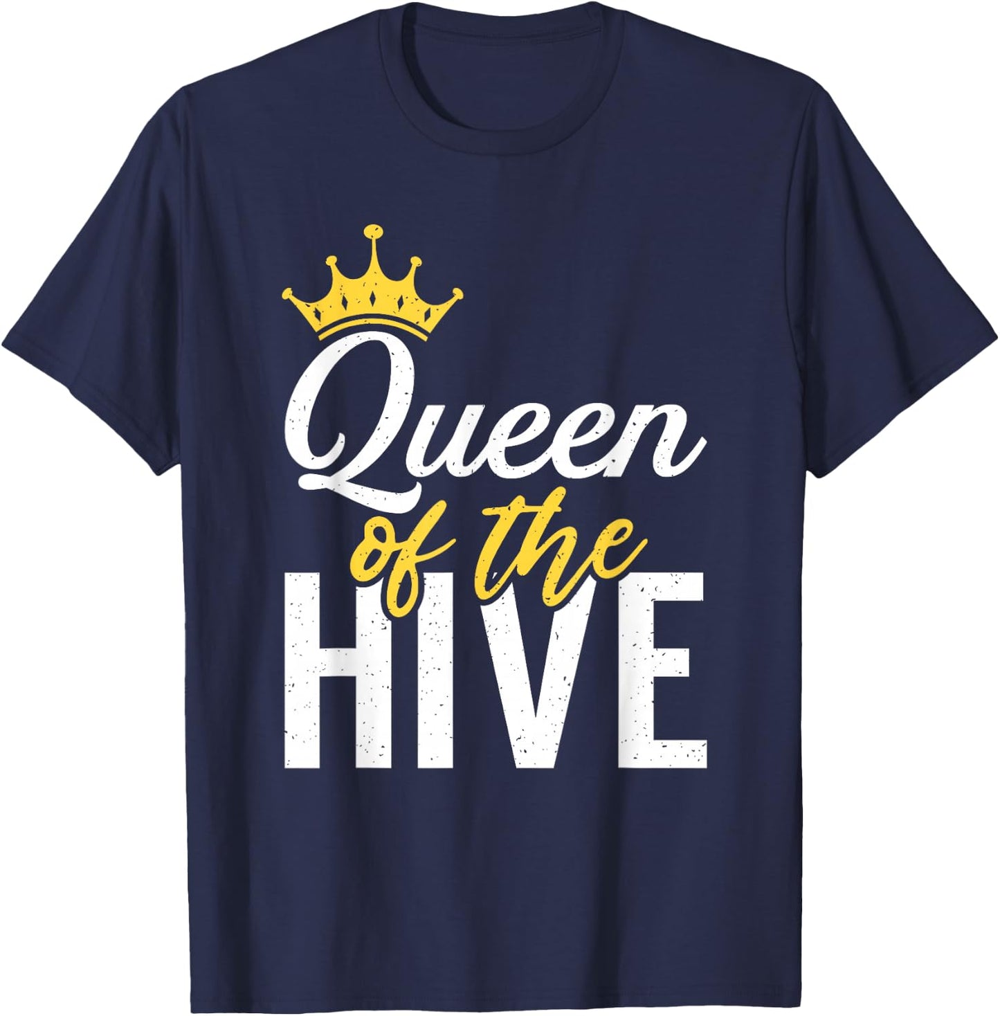 Queen of the Hive Bee Lover Beekeeping T-Shirt - T-Shirt | Navy