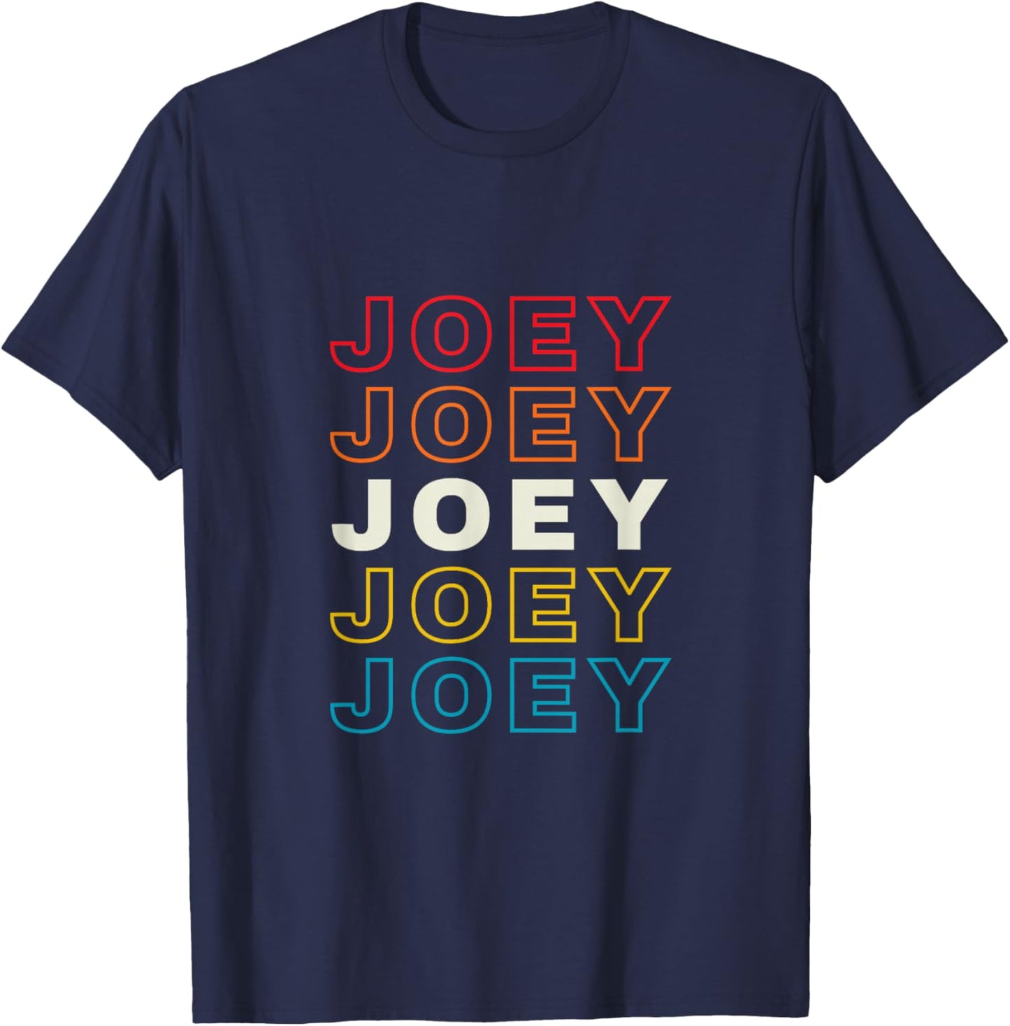 I Love Joey Personalized Retro Sunset First Name T-Shirt - T-Shirt | Navy