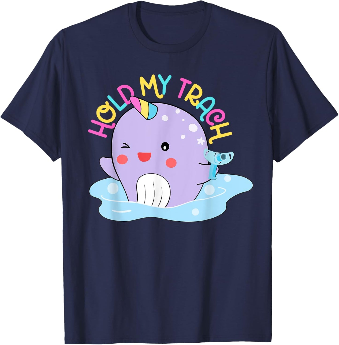 Hold my Trach, Decannulation Celebration, Tracheostomy Aware T-Shirt - T-Shirt | Navy