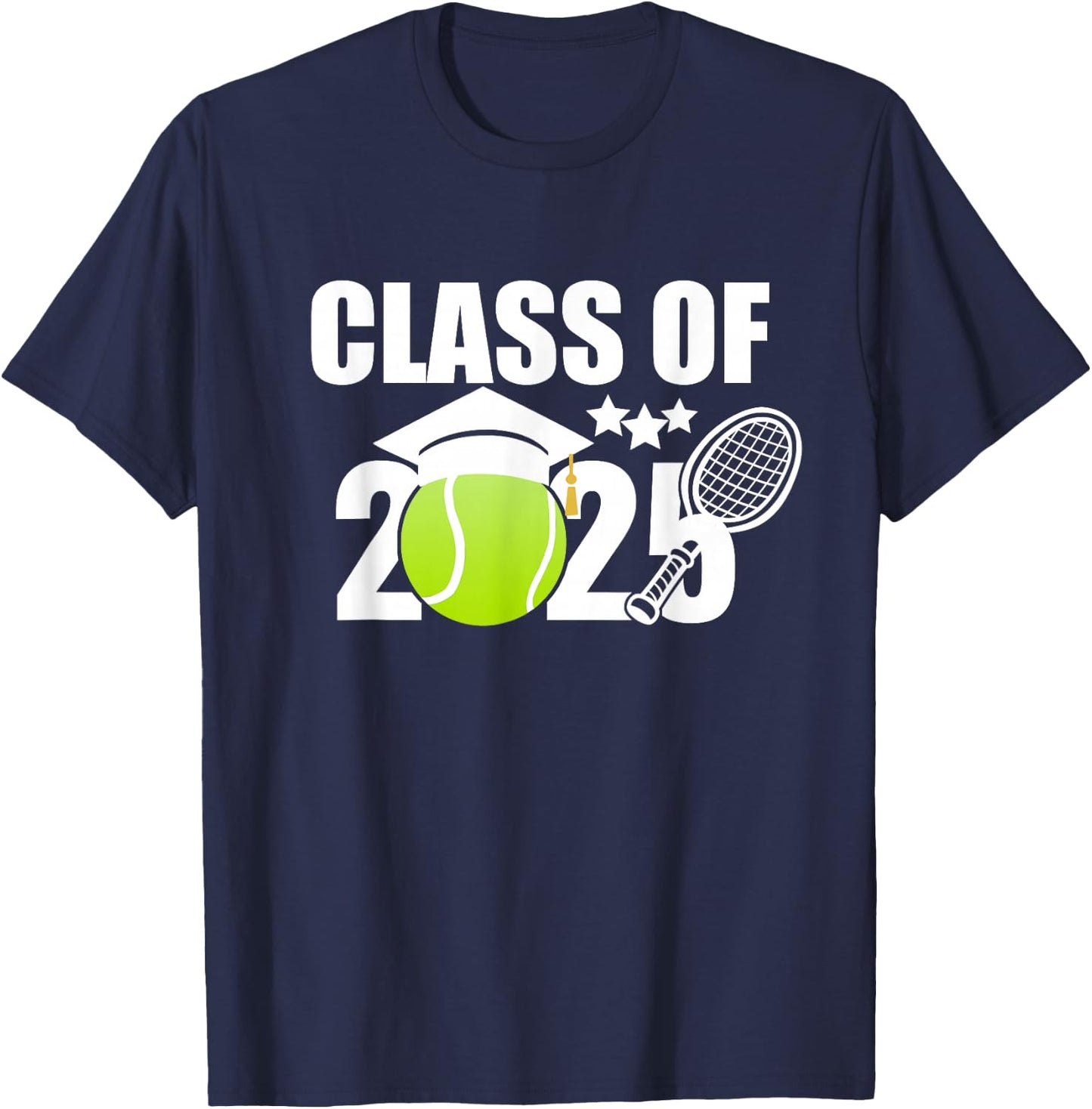 Class of 2025 Graduation Senior Tennis Player Gifts T-Shirt - T-Shirt | Navy