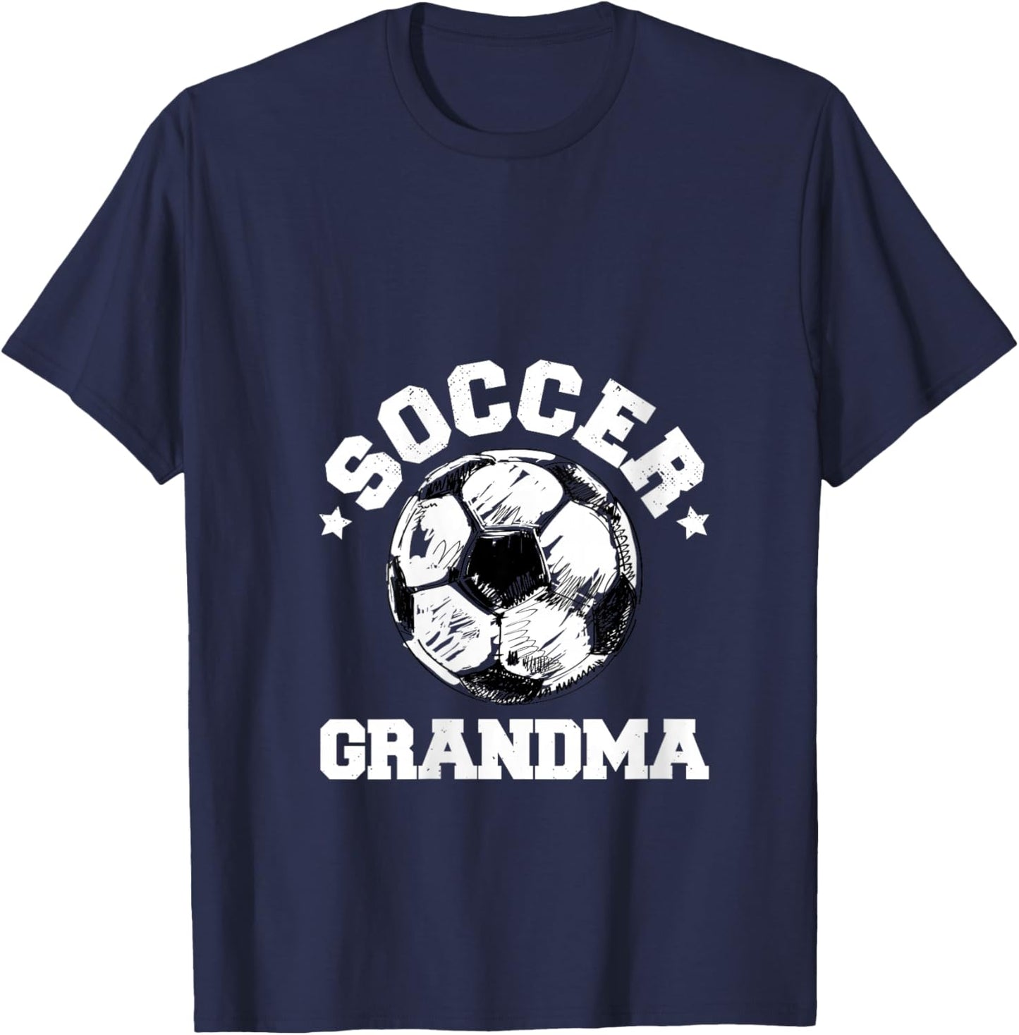 Soccer Grandma Soccer Ball Distressed Funny Soccer Grandma V-Neck T-Shirt - T-Shirt | Navy