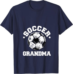 Soccer Grandma Soccer Ball Distressed Funny Soccer Grandma V-Neck T-Shirt - T-Shirt | Navy