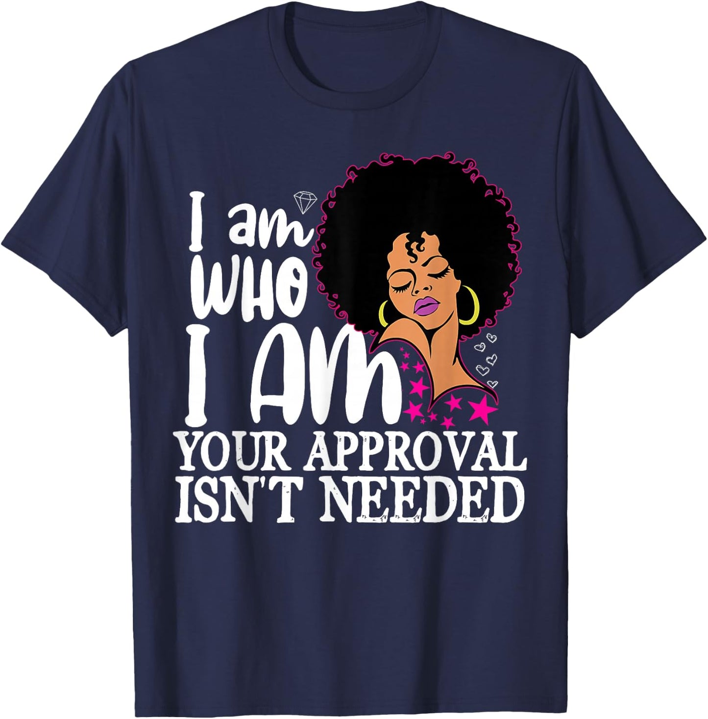 Black Queen Gifts Curly Natural Afro African American Women Small T-Shirt - T-Shirt | Navy