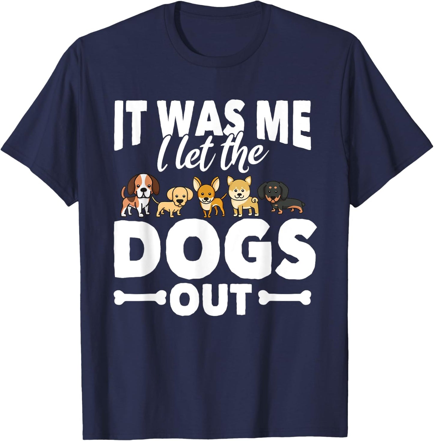 Funny Dog Gift Dog Owners Walking Women Kids T-Shirt - T-Shirt | Navy