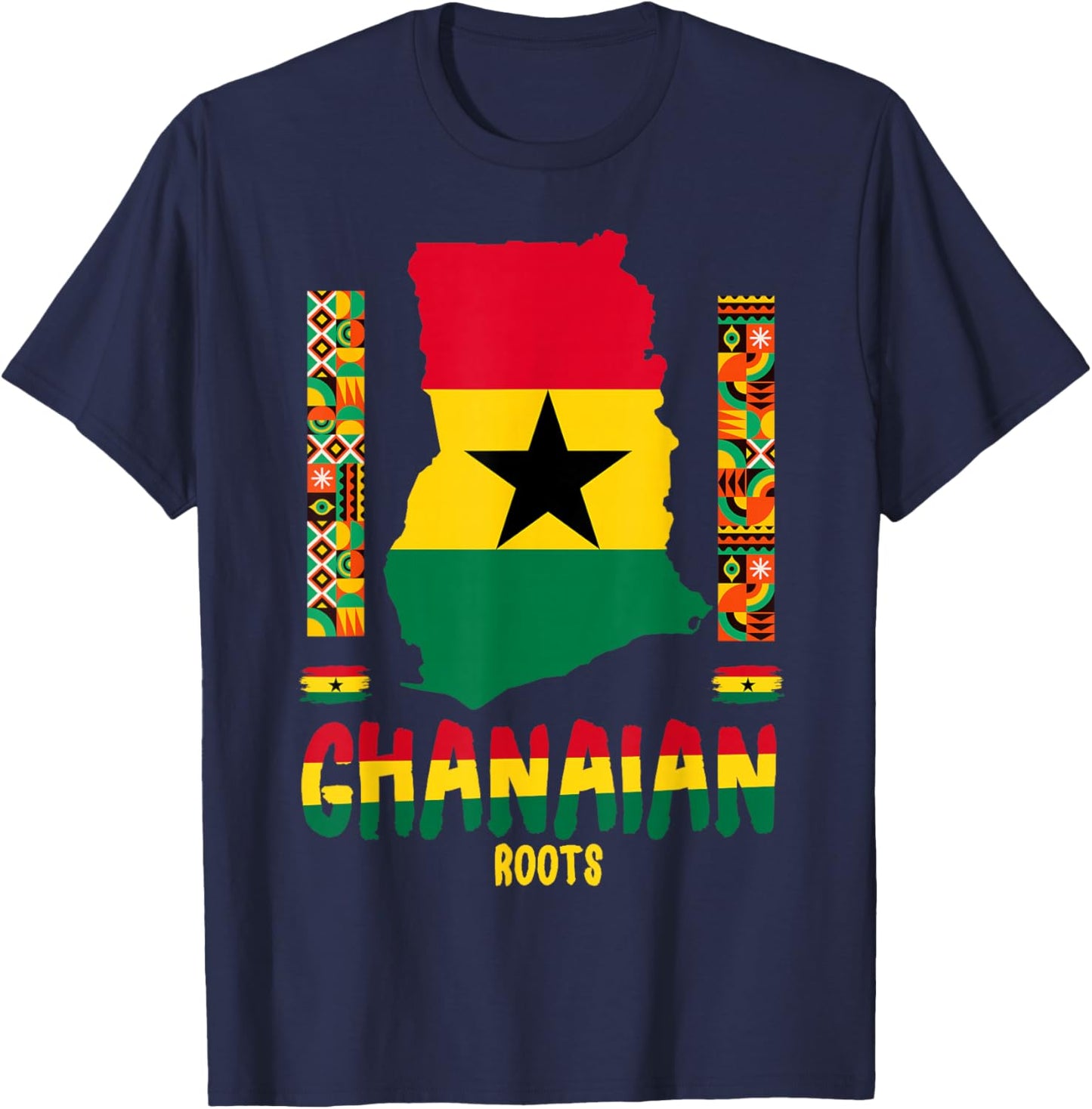 Ghanaian Roots Heritage Outfit Idea For Kids & Ghana Flag T-Shirt - T-Shirt | Navy