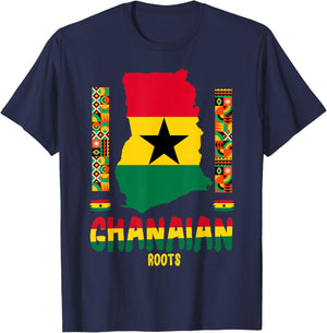 Ghanaian Roots Heritage Outfit Idea For Kids & Ghana Flag T-Shirt - T-Shirt | Navy