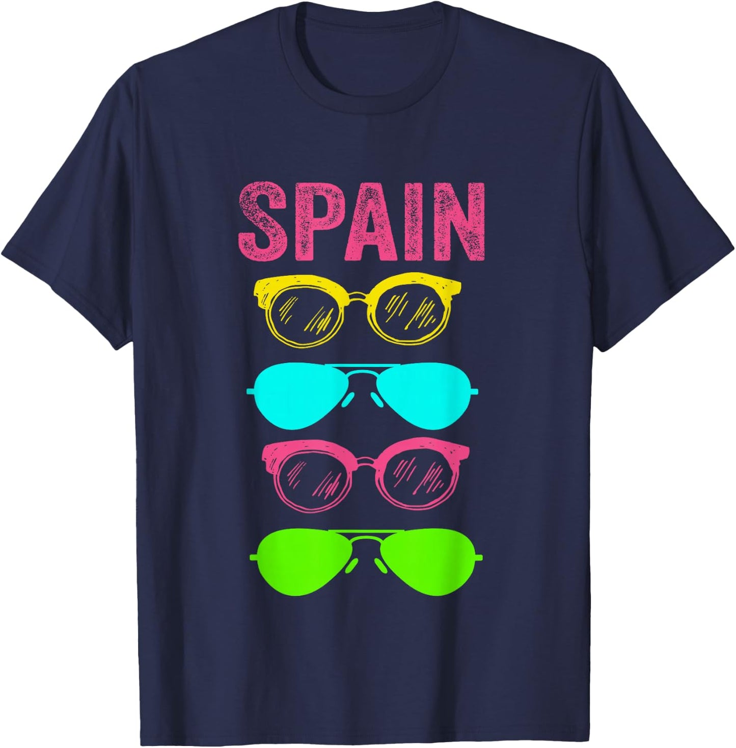 Barcelona Majorca La Palma Ibiza Lanzarote Spain T-Shirt - T-Shirt | Navy