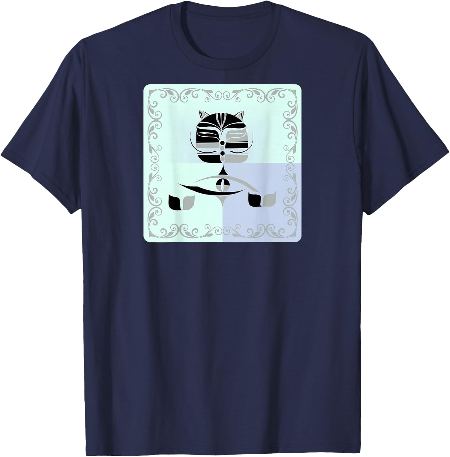 Cat Split Block T-Shirt - T-Shirt | Navy