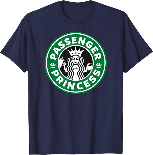 Passenger Princess for Girls Cute Passenger Seat Rider T-Shirt - T-Shirt | Navy