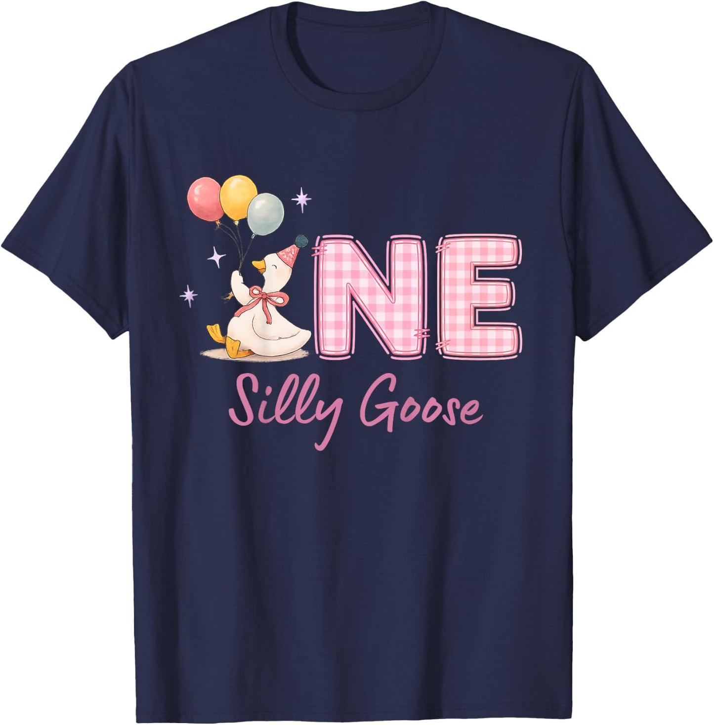 One Silly Goose 1st Birthday T-Shirt - T-Shirt | Navy