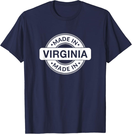 VIRGINIA Home - Born / Made in Virginia Label - Classic T-Shirt - T-Shirt | Navy