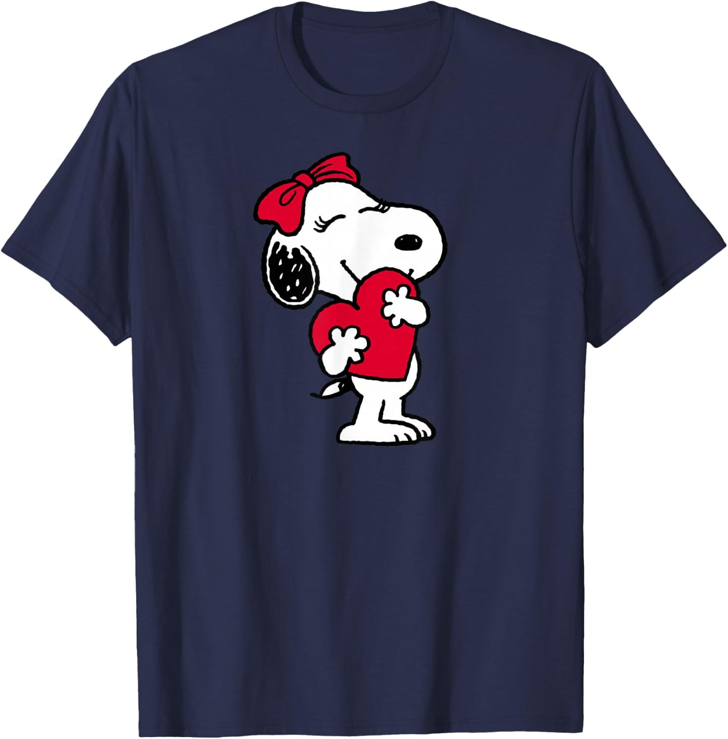 Peanuts Belle Hugging Heart Valentine's Day T-Shirt - T-Shirt | Navy