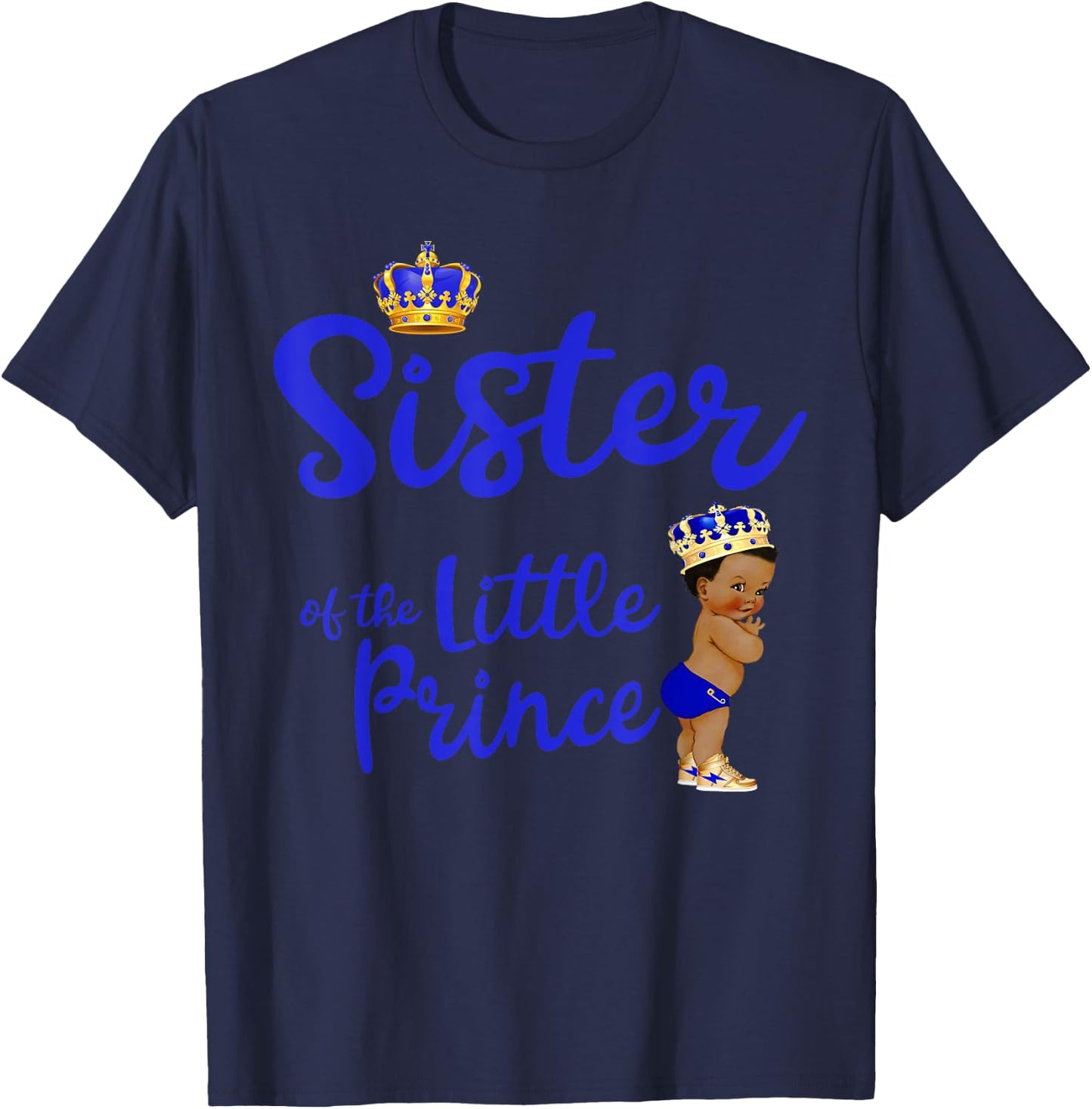 Sister Of The Birthday Prince Boy Bday Party Idea T-Shirt - T-Shirt | Navy