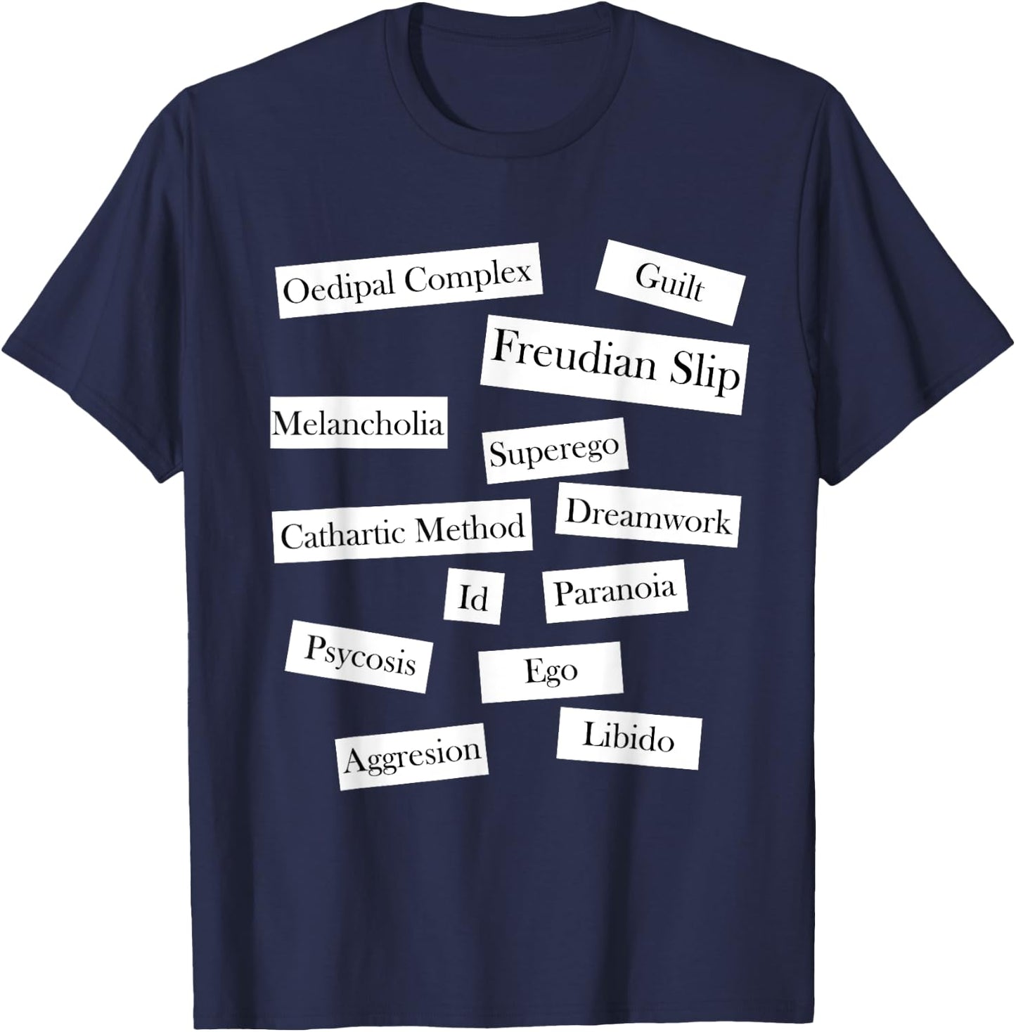 Freudian Slip DIY Halloween Costume Psychology Psychologist T-Shirt - T-Shirt | Navy