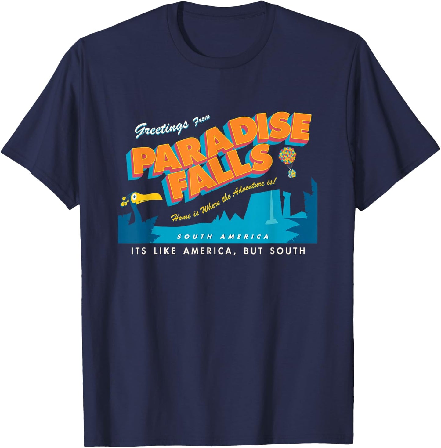 Disney and Pixar's Up Greetings from Paradise Falls T-Shirt - T-Shirt | Navy
