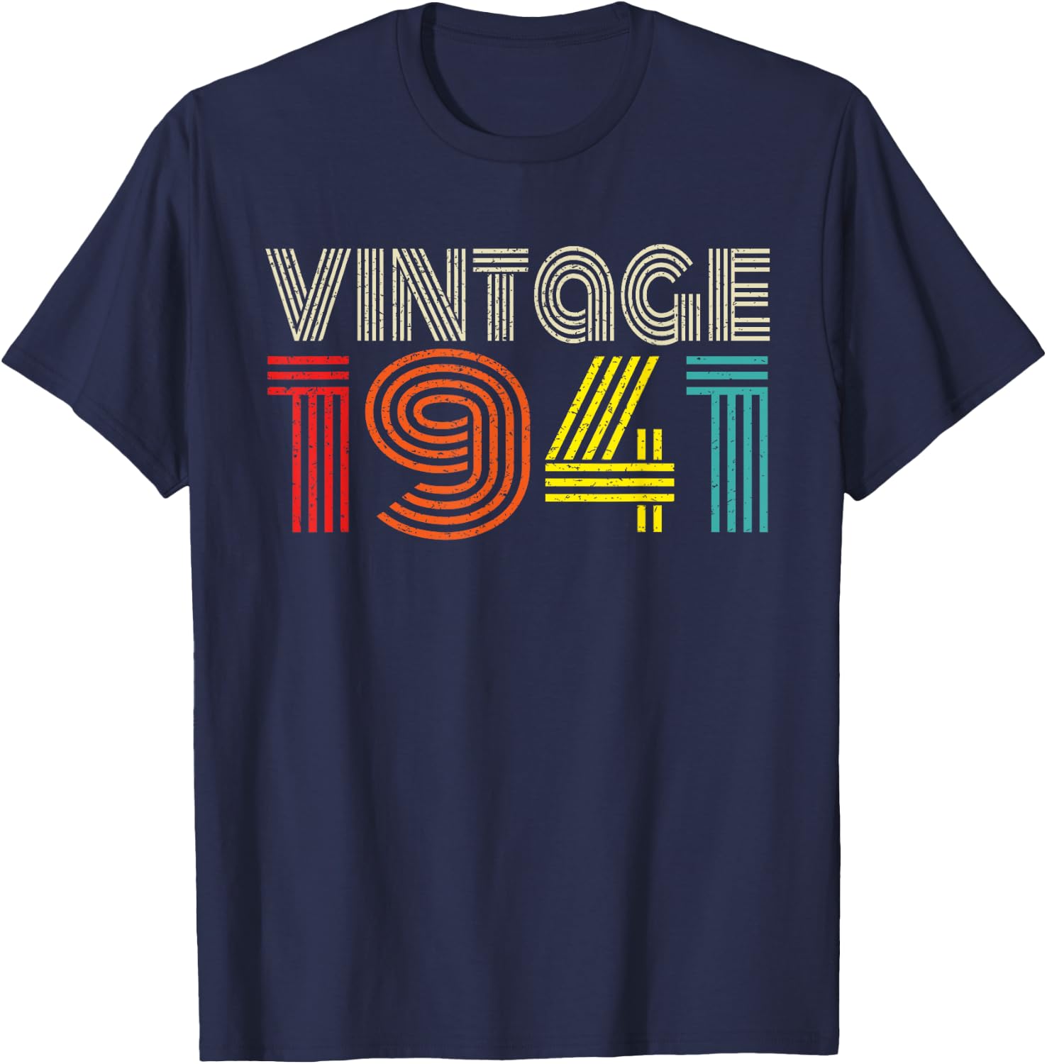 Vintage 1941 Classic 1941 Men Women Vintage Year Birthday T-Shirt - T-Shirt | Navy