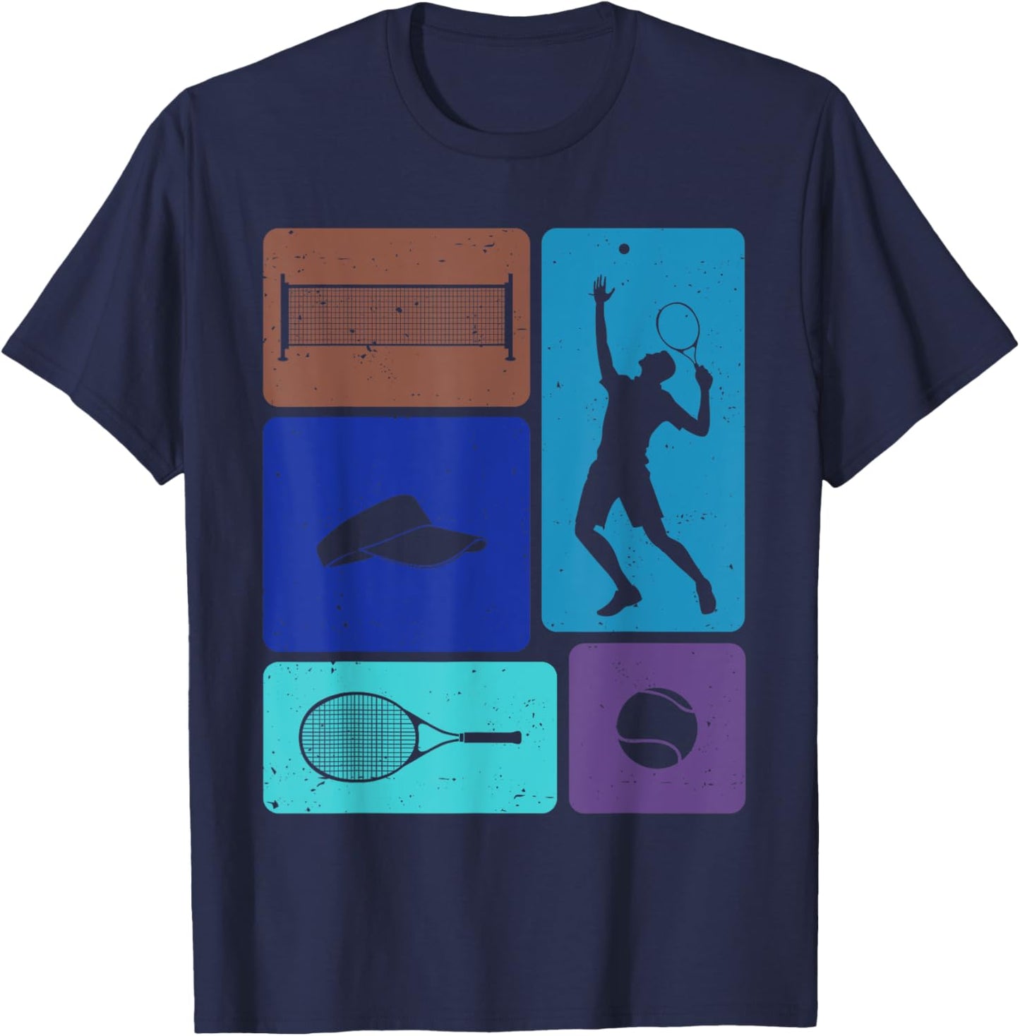 Funny Lawn Tennis Player Ball And Racket Net Game Enthusiast T-Shirt - T-Shirt | Navy