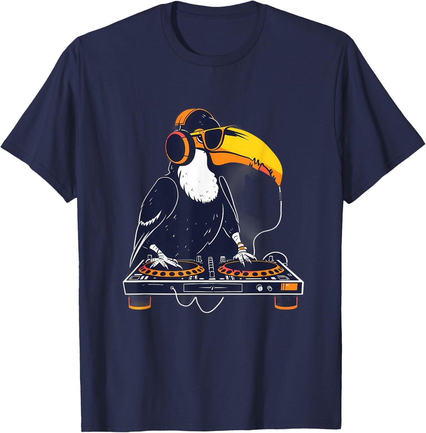 Toucan DJ Turntable DJ Toucan Techno Beatmaker House Music T-Shirt - T-Shirt | Navy