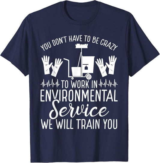 Environmental Service Technician EVS Worker EVS Tech Badge T-Shirt - T-Shirt | Navy