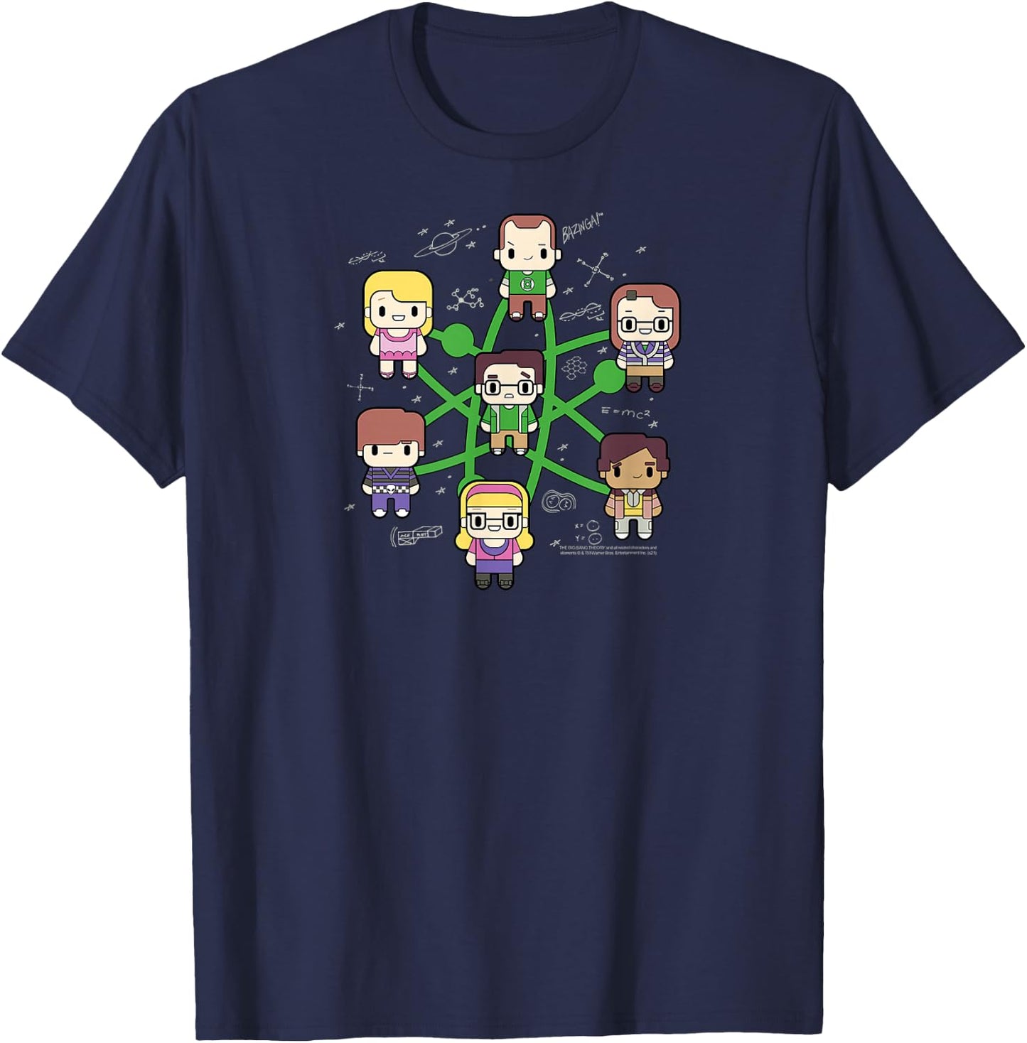 The Big Bang Theory Atom Character Cartoons TV Show T-Shirt - T-Shirt | Navy