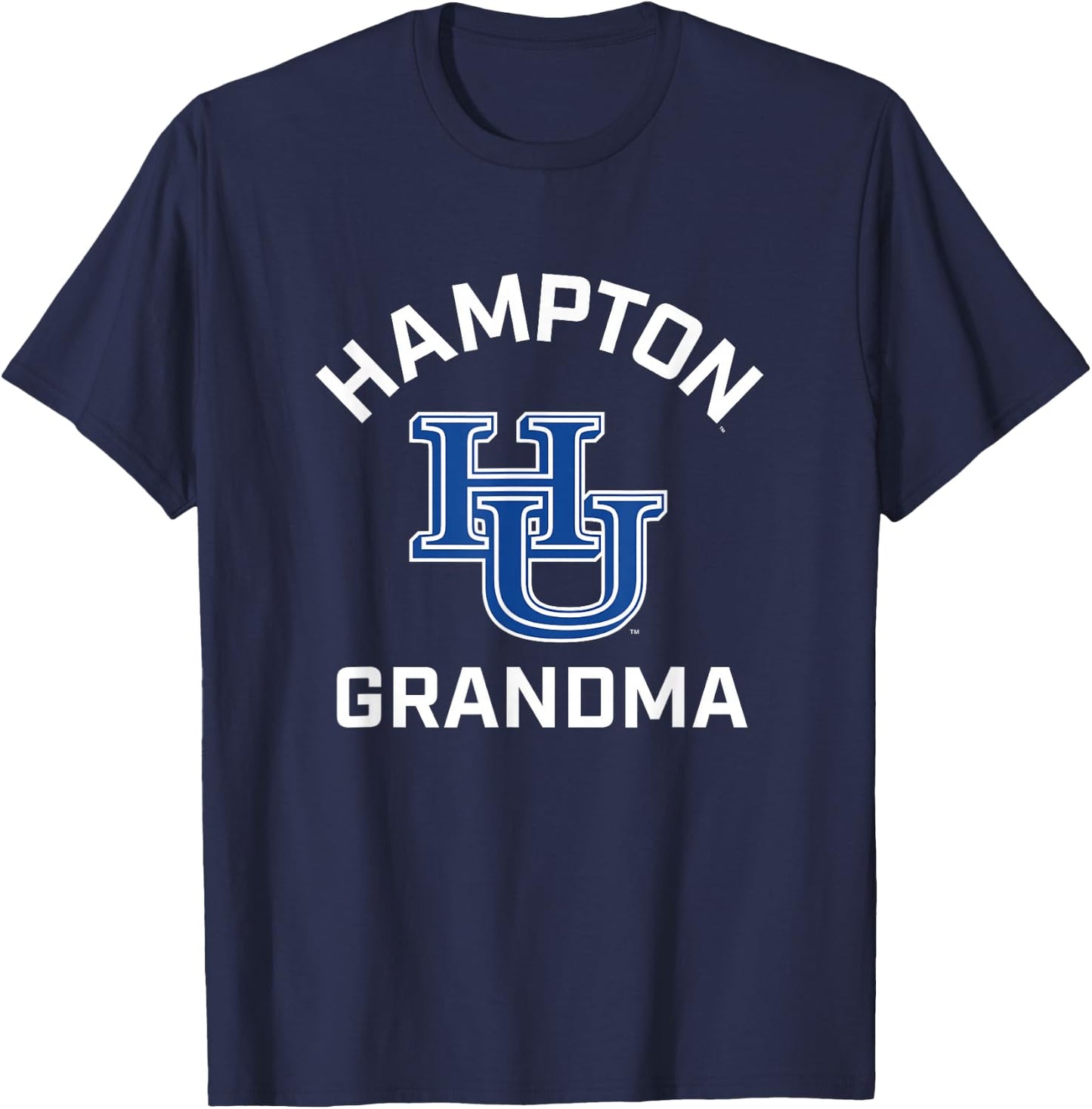 Hampton University Pirates Arched Grandma T-Shirt - T-Shirt | Navy