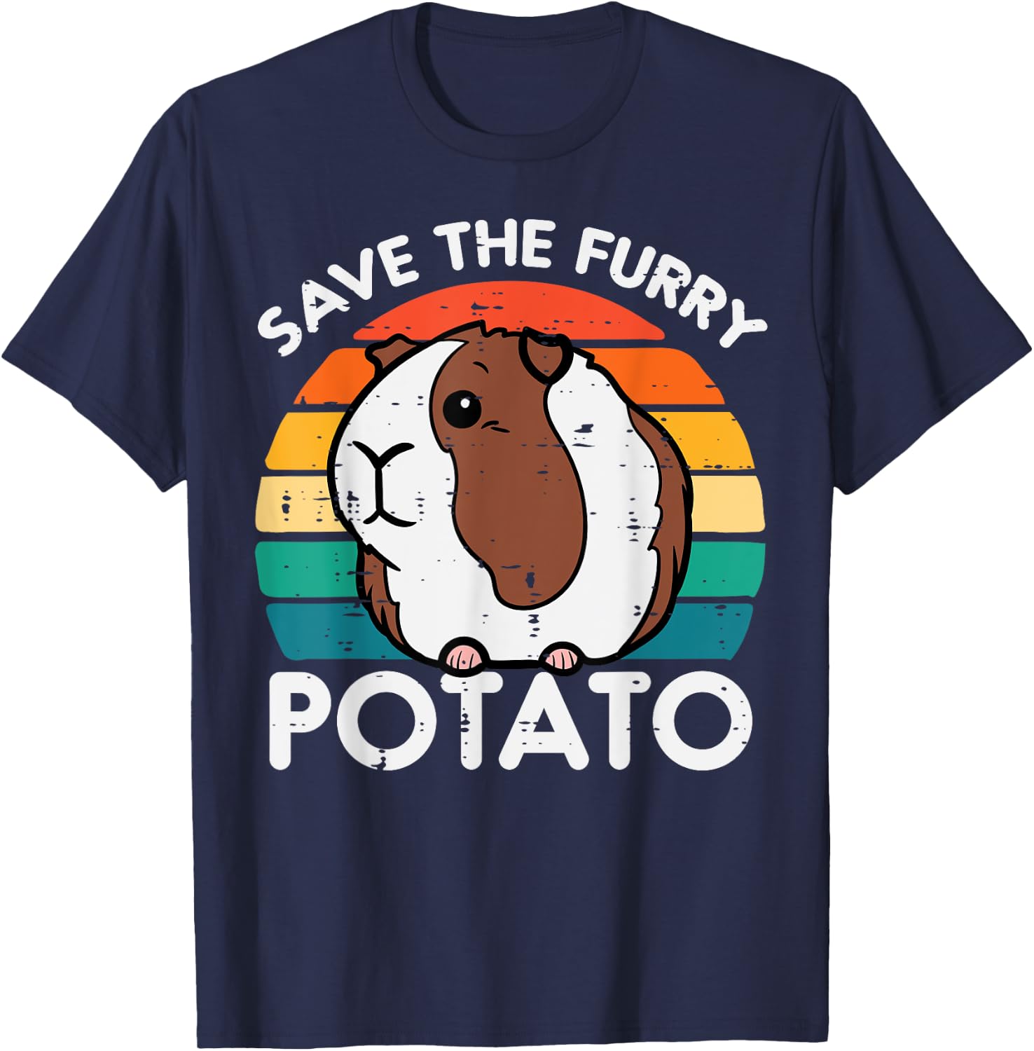 Guinea Pig Save Furry Potato Cavy Pet Owner Women Kids Men T-Shirt - T-Shirt | Navy