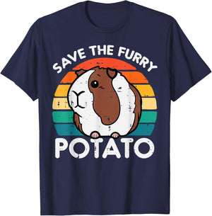 Guinea Pig Save Furry Potato Cavy Pet Owner Women Kids Men T-Shirt - T-Shirt | Navy