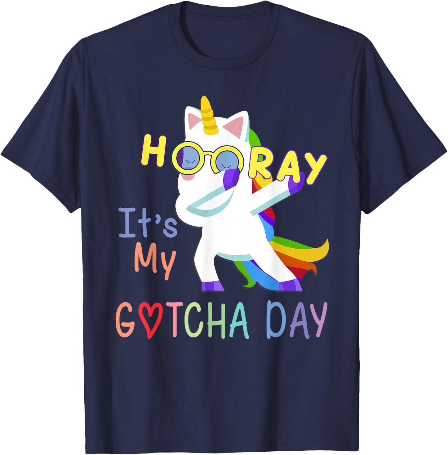 foster child adoption gifts Hooray It's My Gotcha Day kids T-Shirt - T-Shirt | Navy