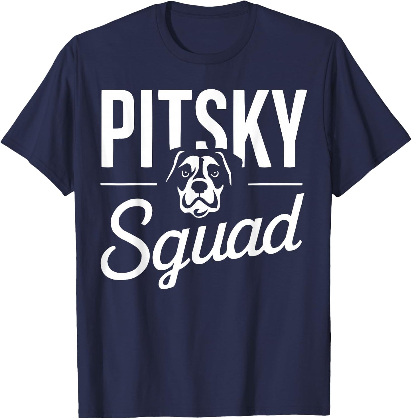 Pitsky Owner Dog Lover Puppy Pit Bull Siberian Husky T-Shirt - T-Shirt | Navy
