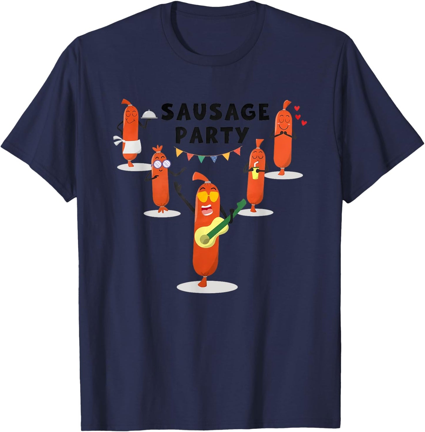 Sausage Fest Sausage Party Graphic Funny sausage T-Shirt - T-Shirt | Navy
