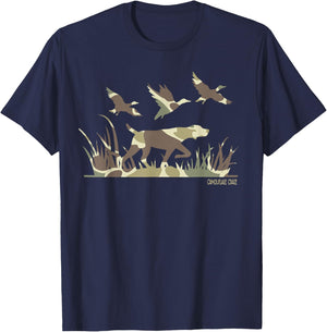 Duck Hunting Camouflage Camo Pointer Dog Camo Duck Hunter T-Shirt - T-Shirt | Navy