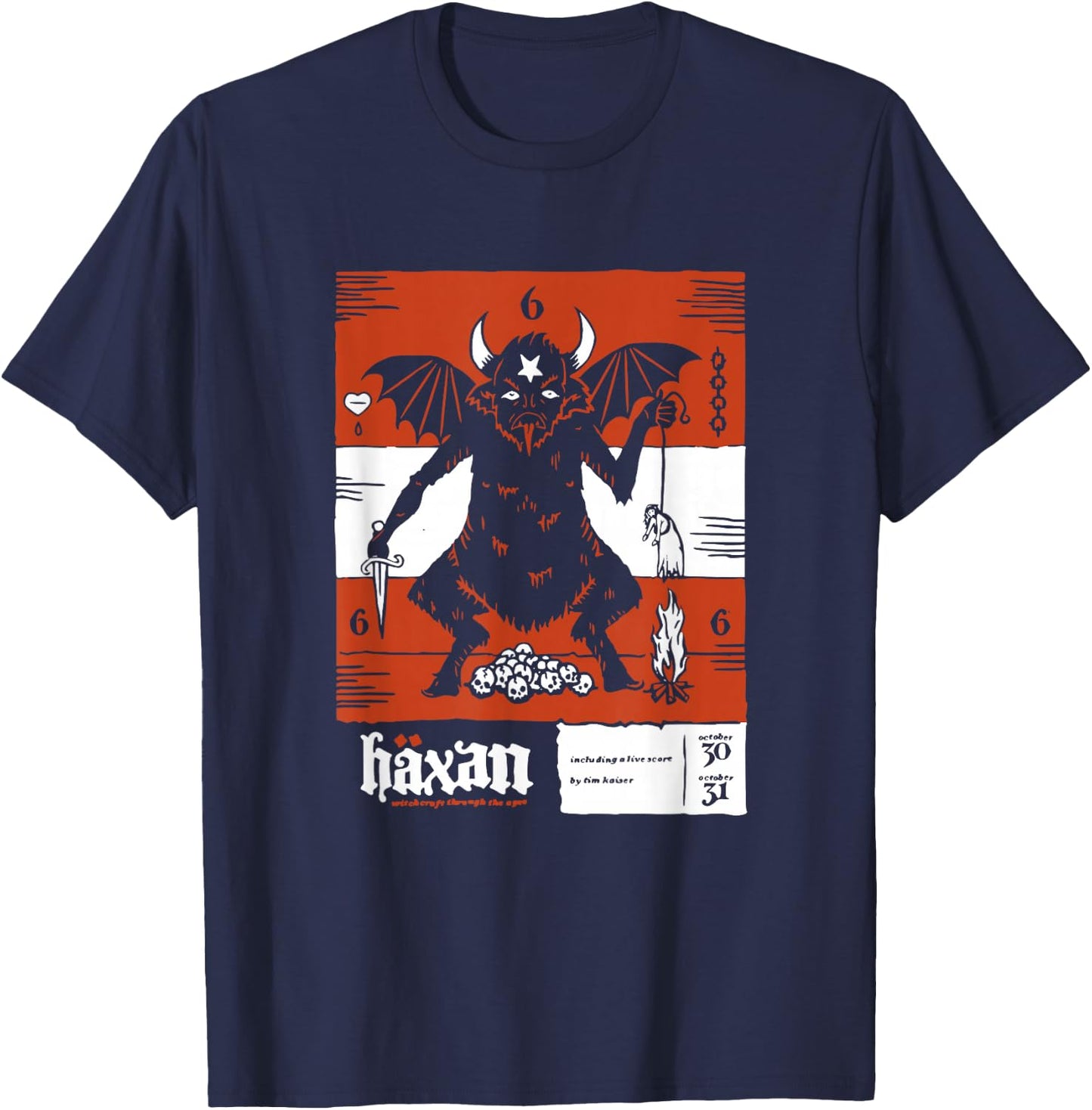 Häxan (1922) Movie Poster Devil Satan Sabbath Silent Film T-Shirt - T-Shirt | Navy