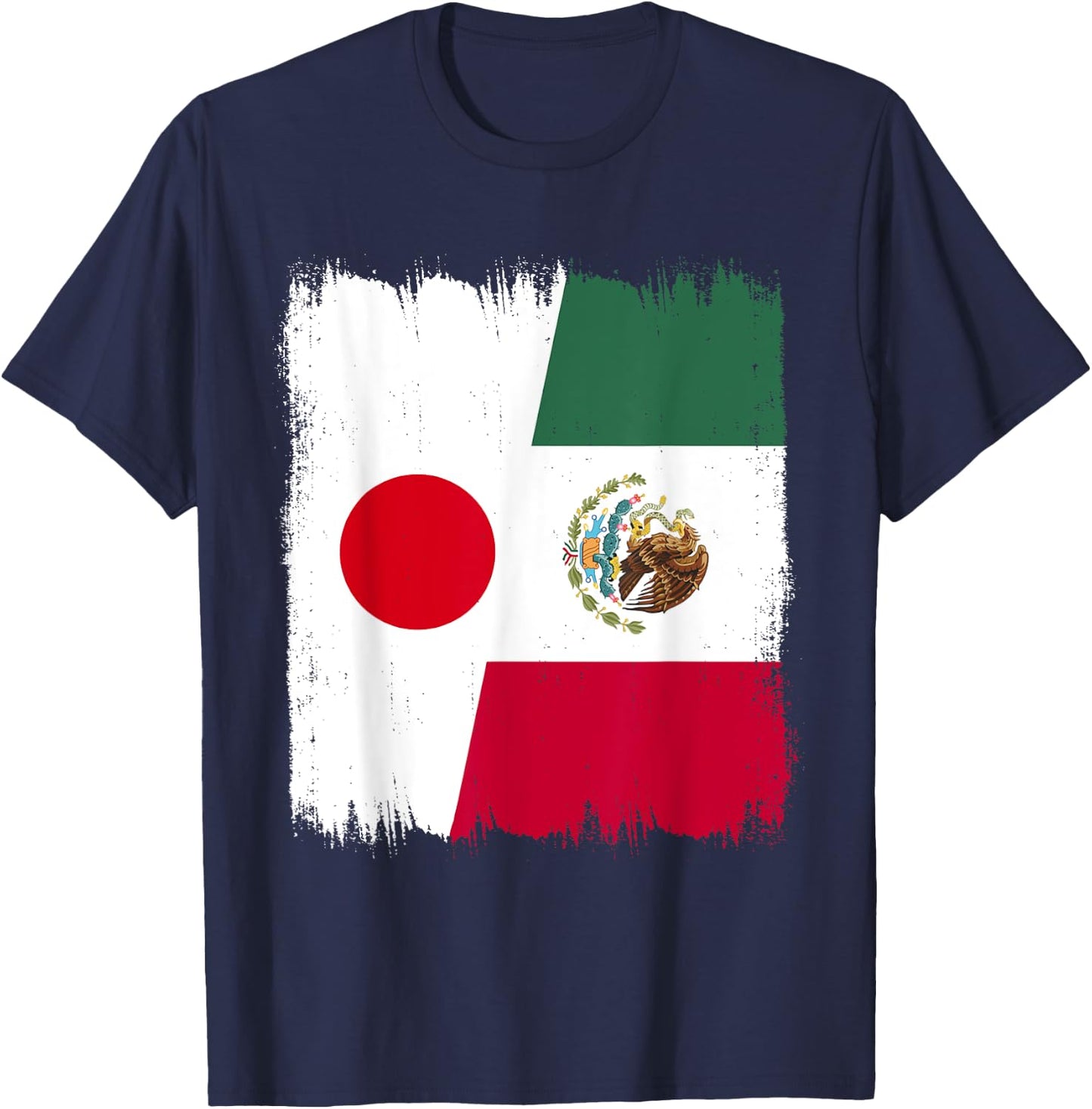 Japan Mexico Flag Japanese Mexican Roots T-Shirt - T-Shirt | Navy