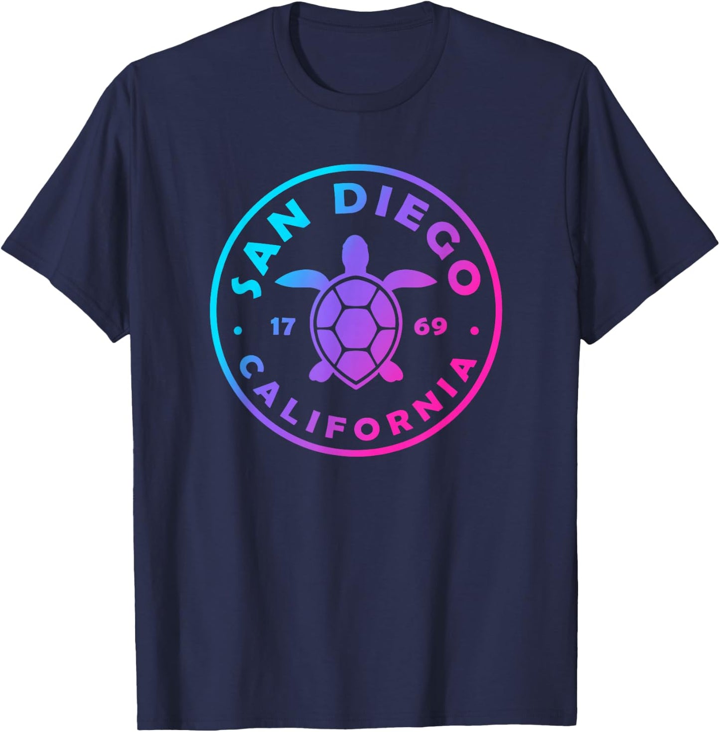 San Diego California Sea Turtle Tie Dye Beach Vacation T-Shirt - T-Shirt | Navy
