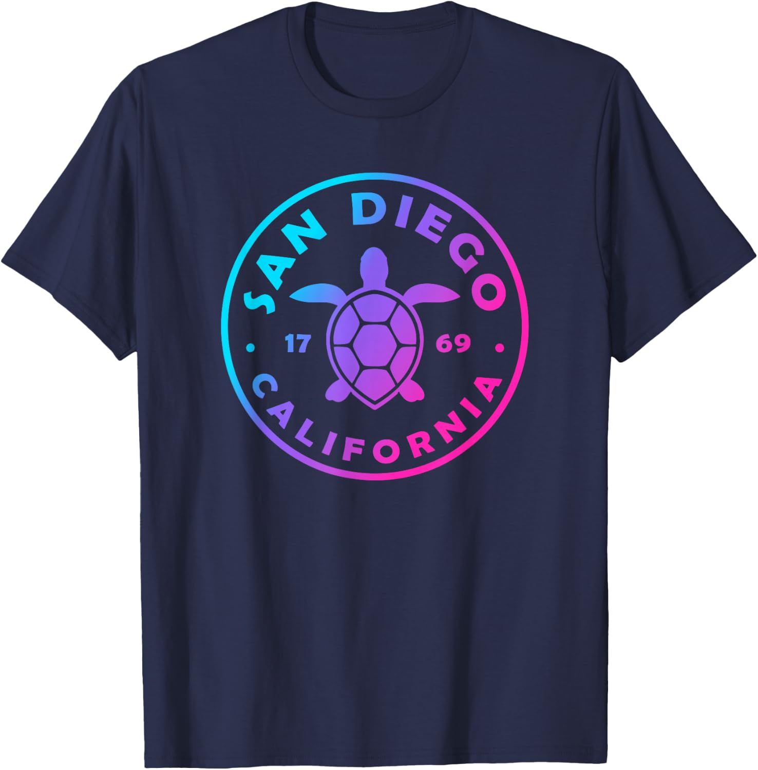 San Diego California Sea Turtle Tie Dye Beach Vacation T-Shirt - T-Shirt | Navy