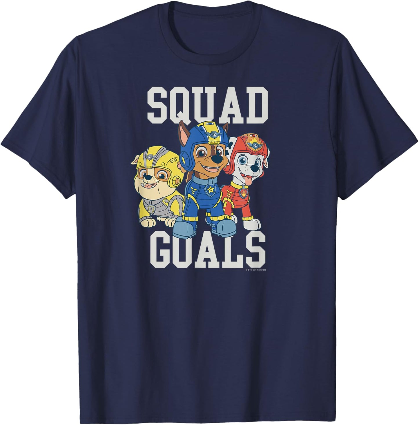 Paw Patrol Series - Chase Rubble Marshall Squad Goals T-Shirt - T-Shirt | Navy