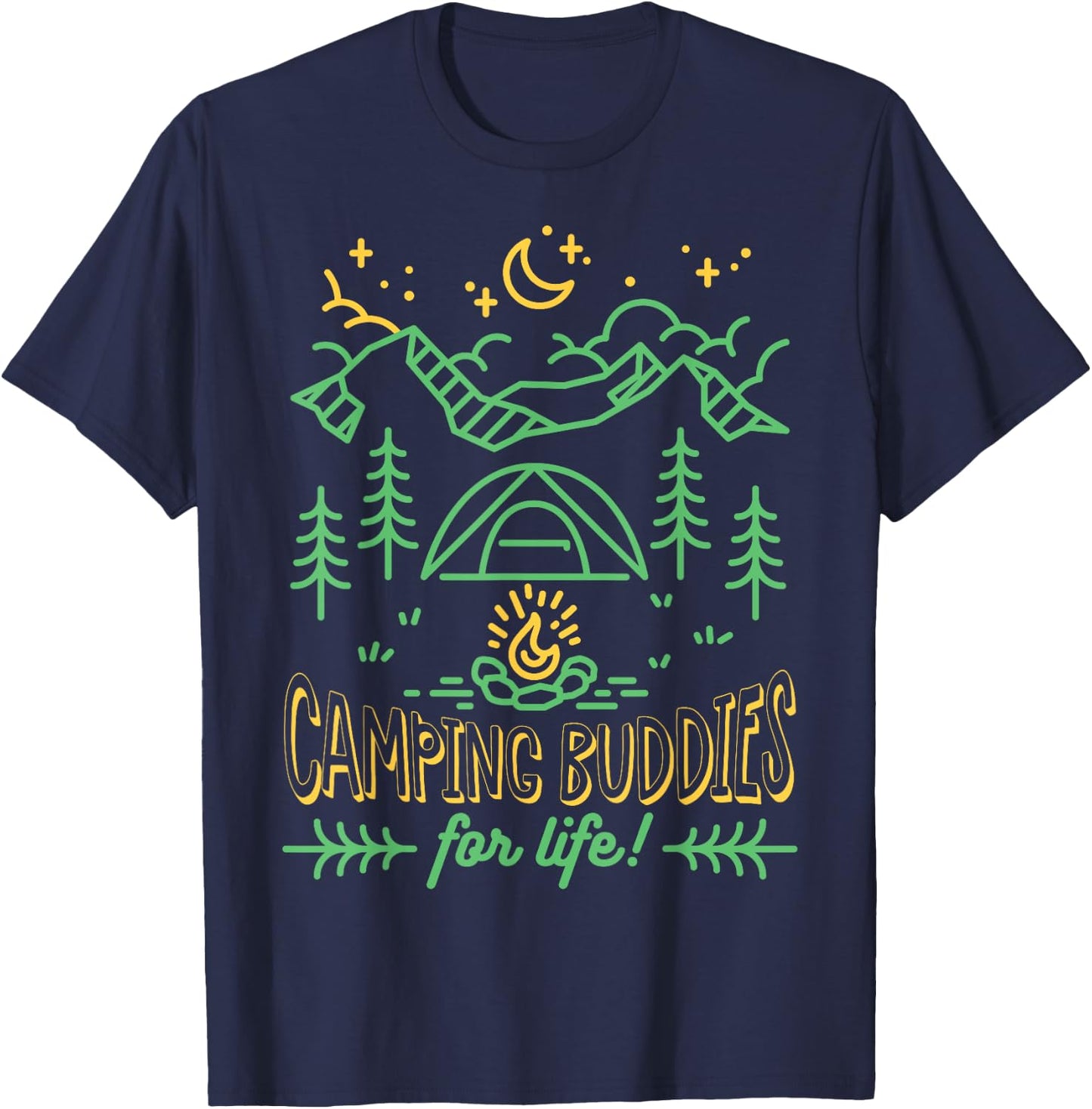 Camping Buddies for Life Adventure Outdoor Lovers T-Shirt - T-Shirt | Navy