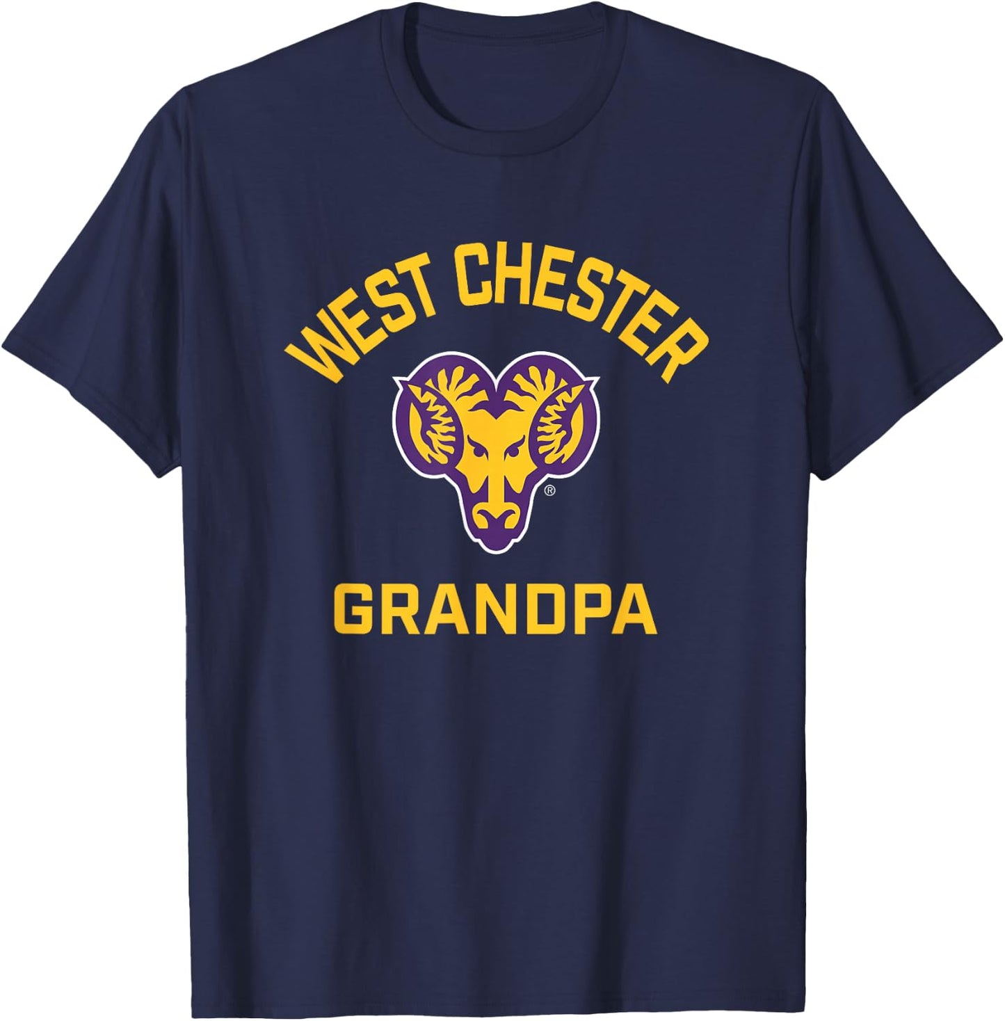 West Chester University Golden Rams Arched Grandpa T-Shirt - T-Shirt | Navy