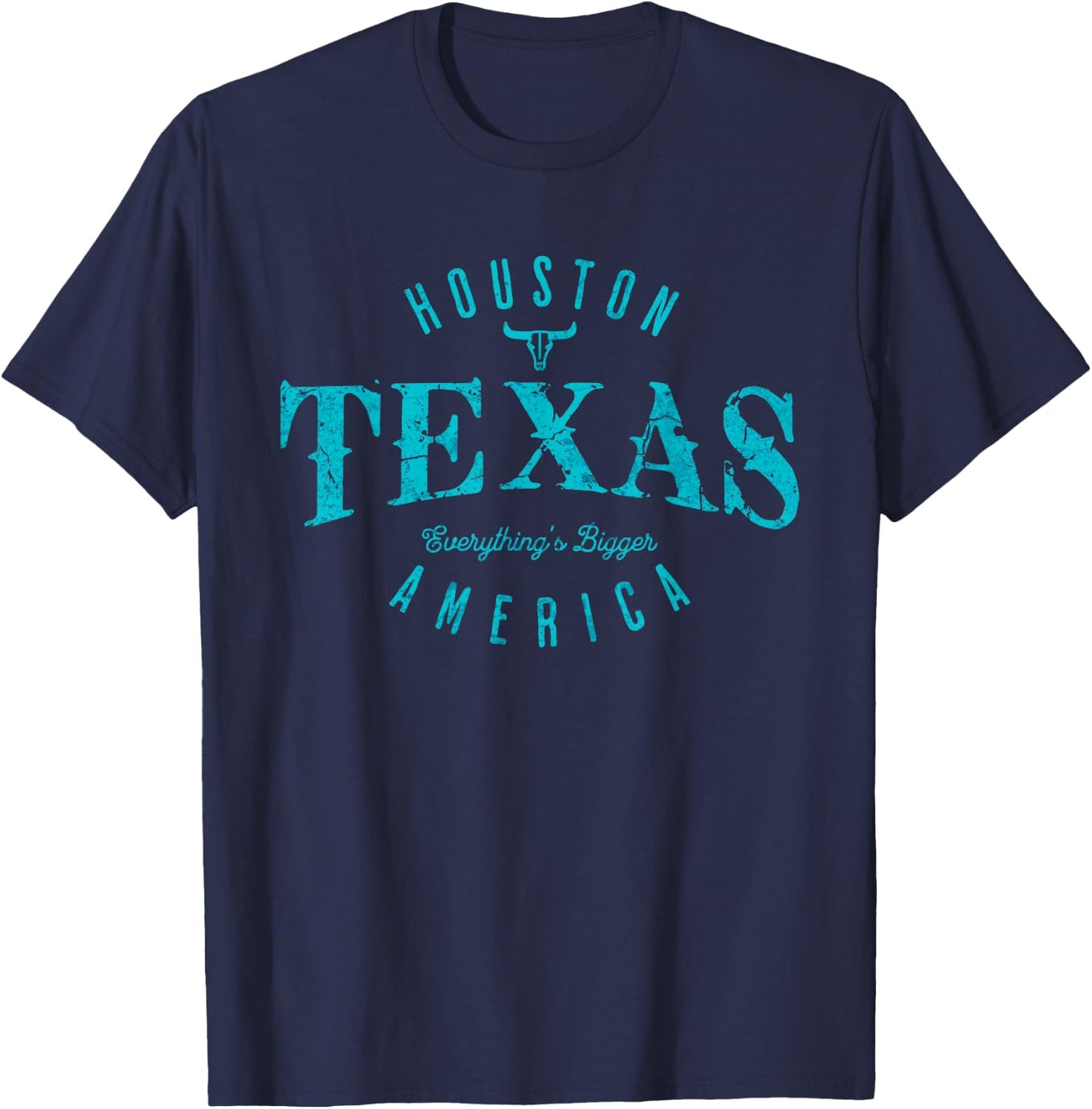 Houston, Texas s Vintage Fade Effect s Patriotic American Women Kids Men T-Shirt - T-Shirt | Navy