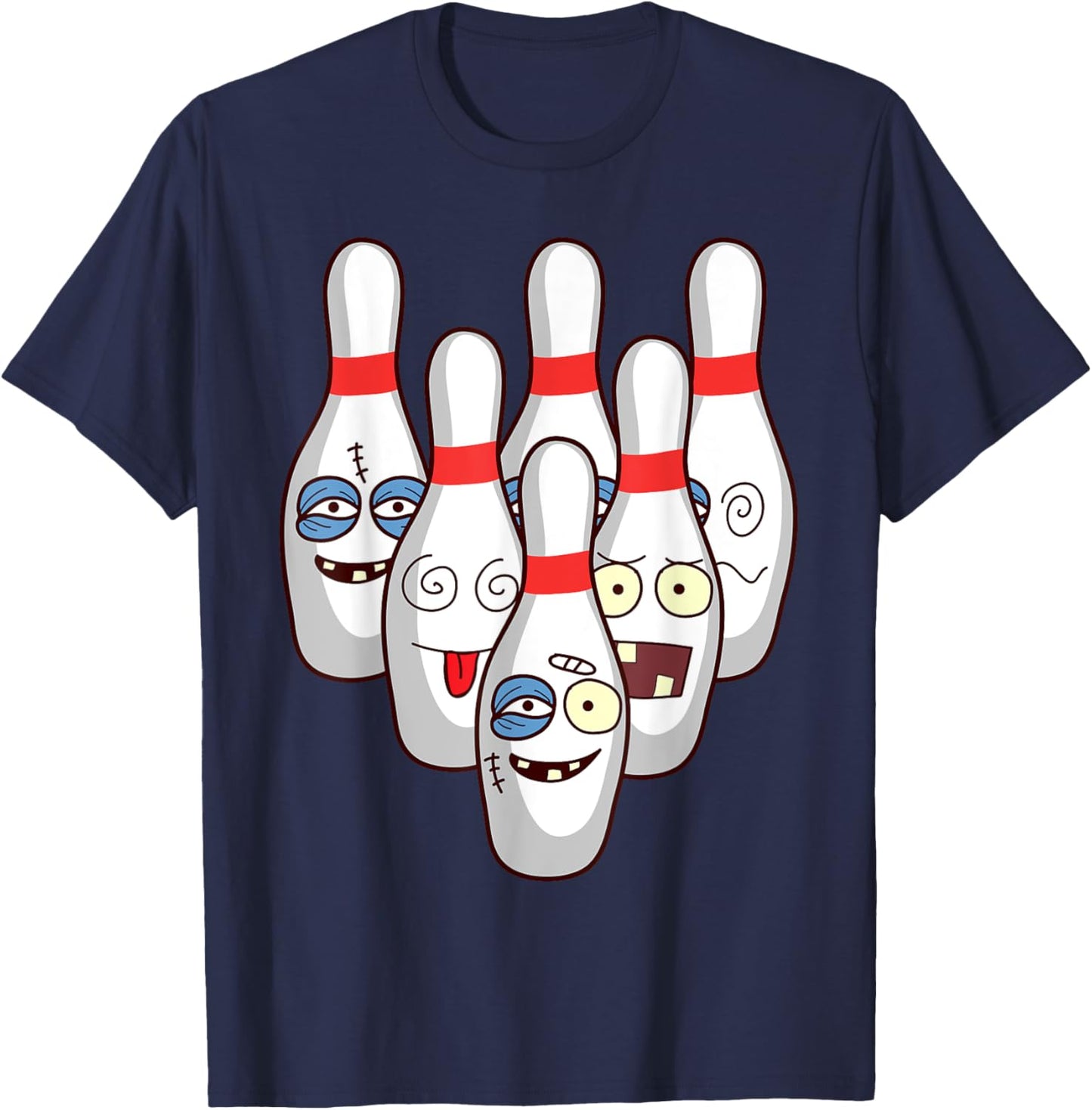 Cool Bowling Art Women Boys Kid Bowling Lover Bowler T-Shirt - T-Shirt | Navy