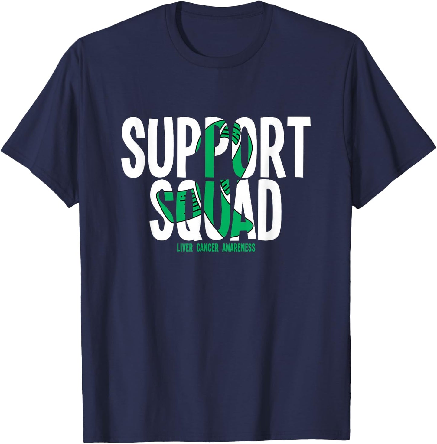 Support Squad Liver Cancer Awareness T-Shirt - T-Shirt | Navy