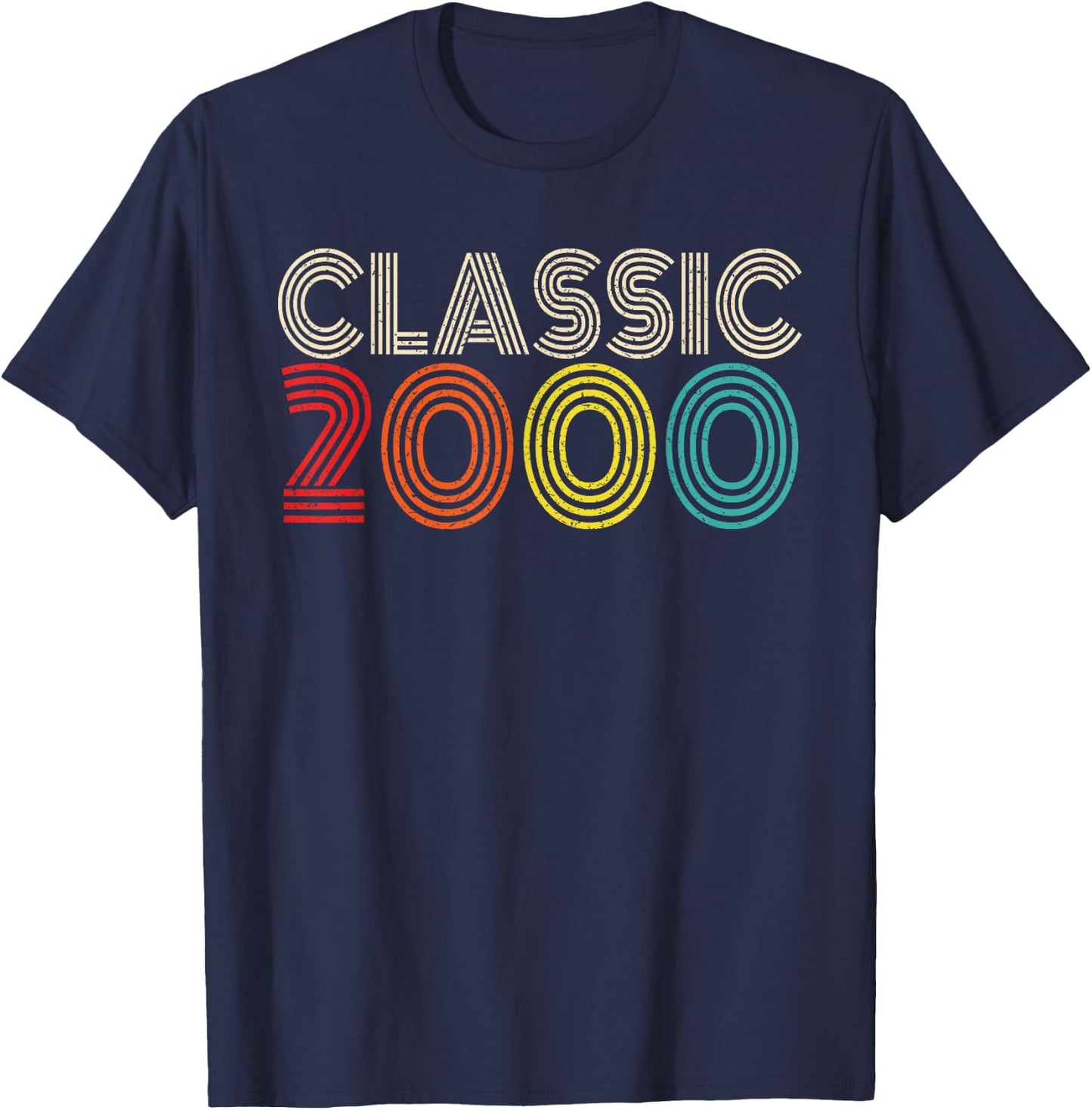 Classic 2000 Vintage 2000 Men Women Vintage Year Birthday T-Shirt - T-Shirt | Navy