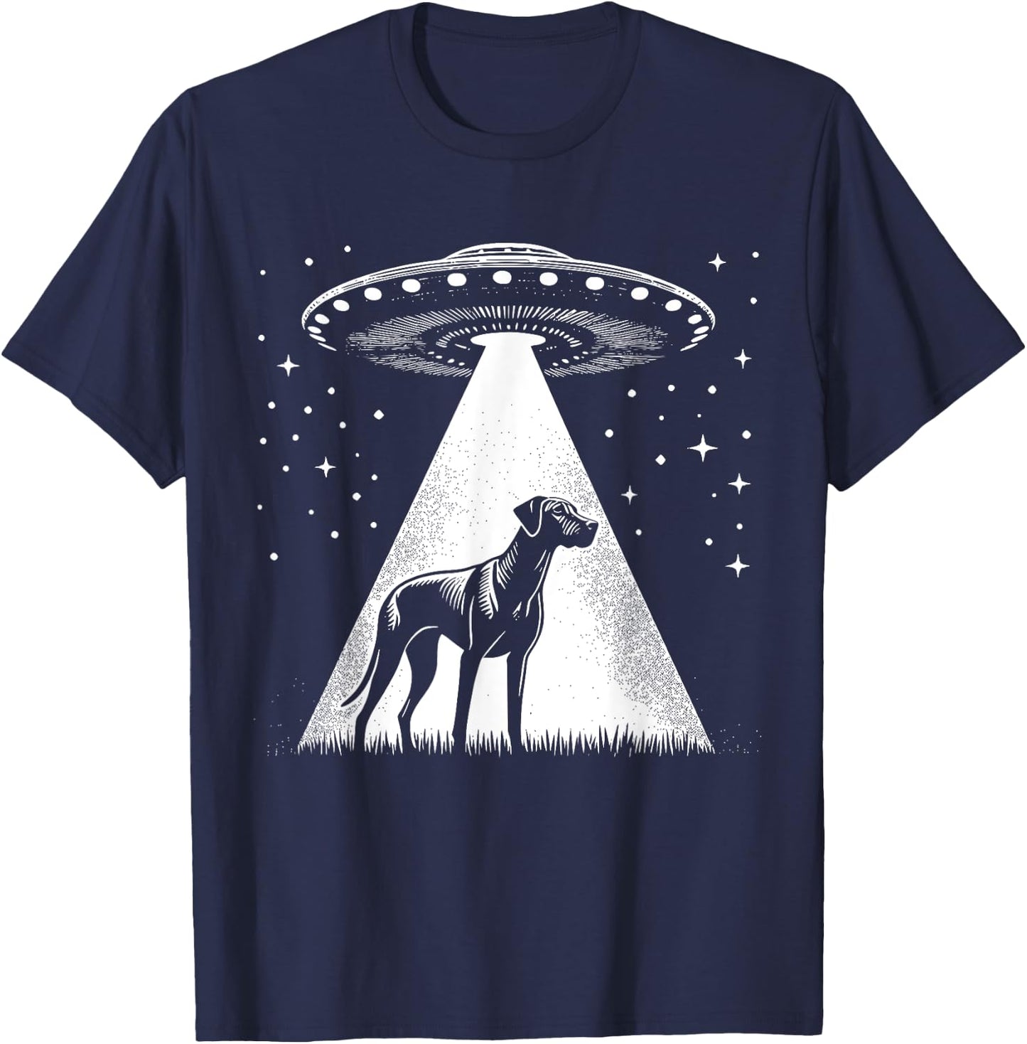 Rhodesian Ridgeback Mom Dad Dog - Funny Alien UFO T-Shirt - T-Shirt | Navy
