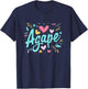 Agape Old Greek Christian Apparel - Christian Faith - Love Agape - -Adults - Black - Small - Short Sleeve T-Shirt - T-Shirt | Navy