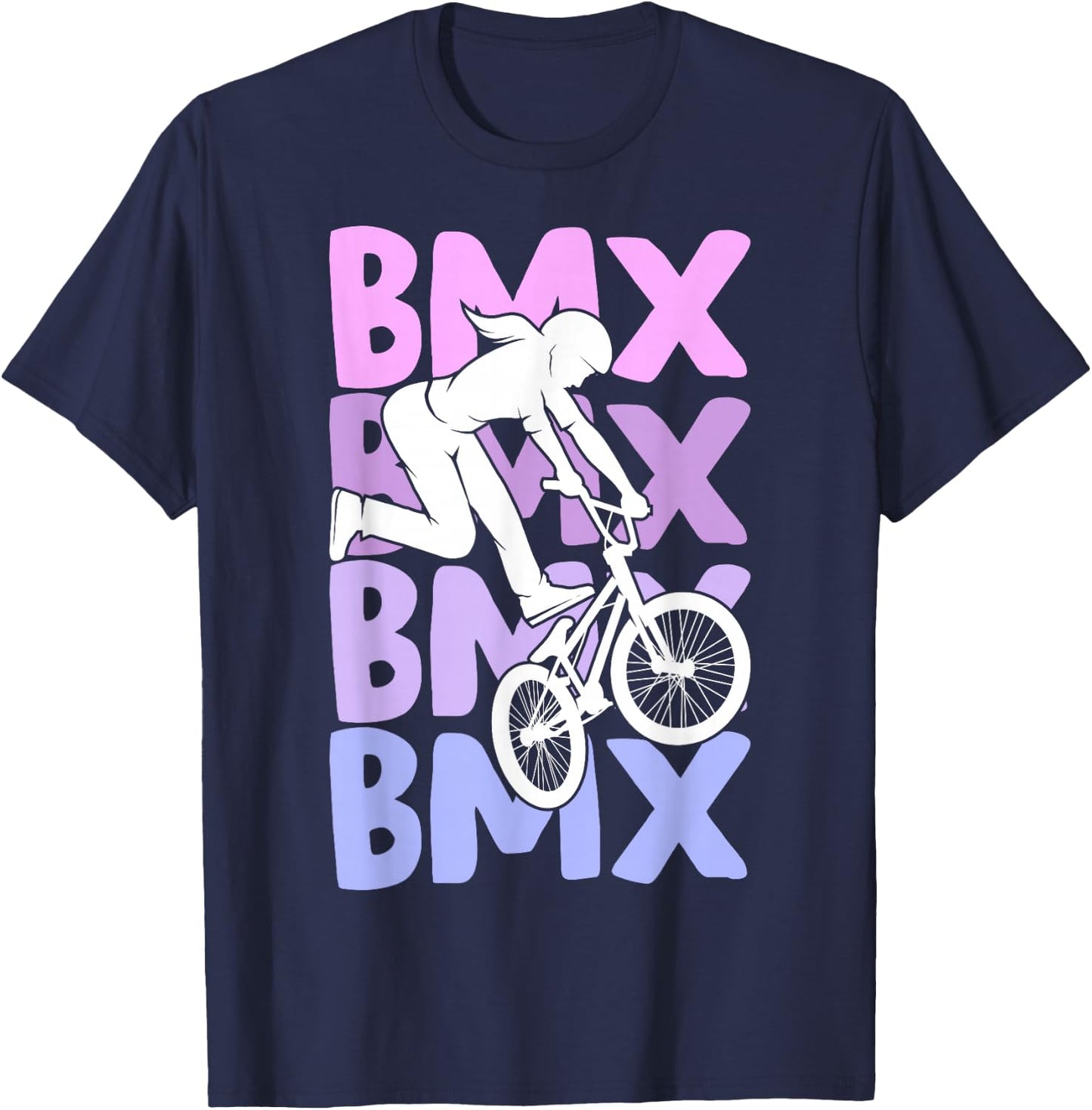 BMX Girls' Bike Stunt Children T-Shirt - T-Shirt | Navy