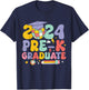 Groovy Preschool Graduation 2024 Pre-k Graduate for Girls T-Shirt - T-Shirt | Navy