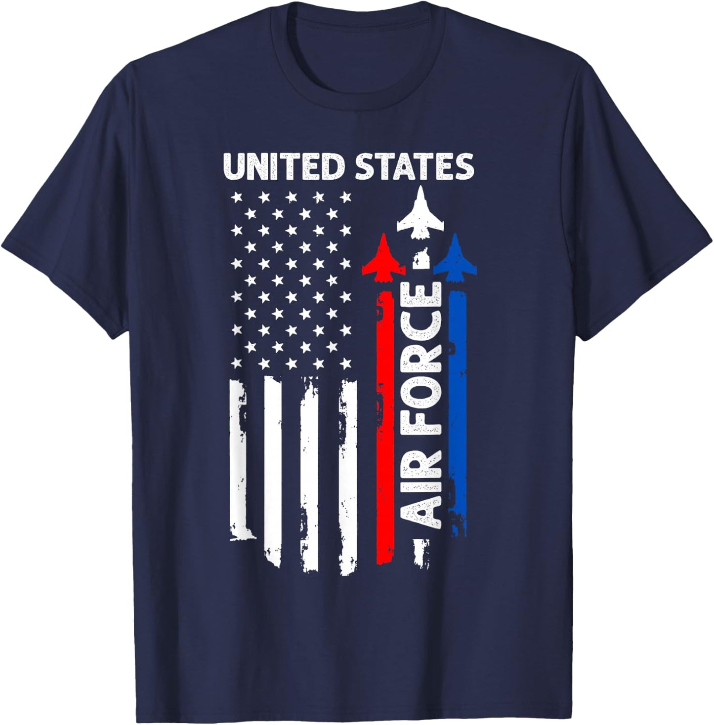United States Air Force American USA Flag July 4th Patriotic T-Shirt - T-Shirt | Navy