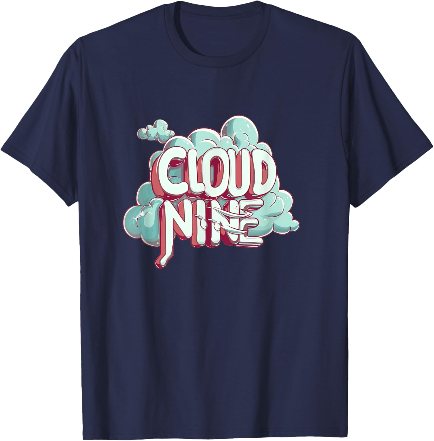 Happy on cloud nine Statement for Boys and Girls T-Shirt - T-Shirt | Navy