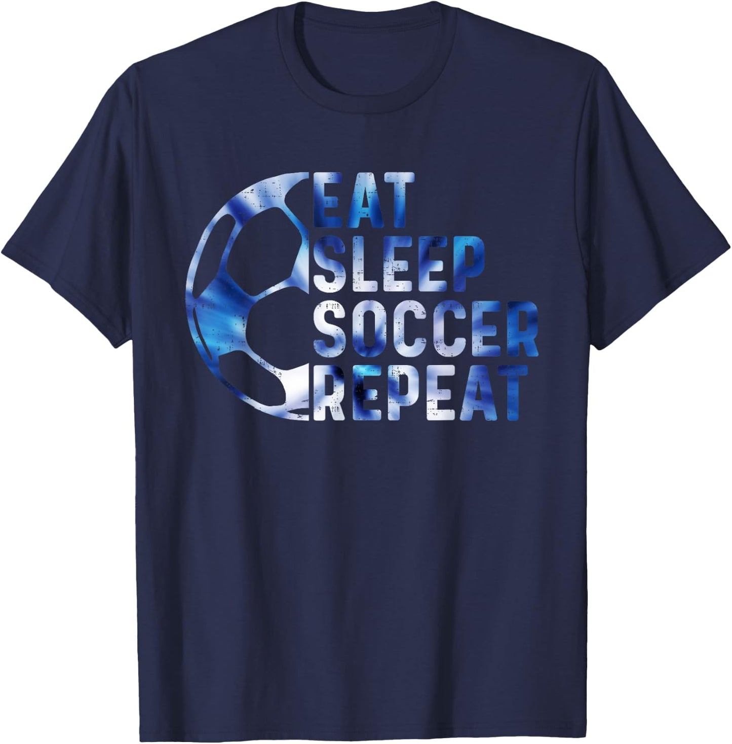 Funny Eat Sleep Soccer Repeat For Boys Kids Soccer Lover T-Shirt - T-Shirt | Navy