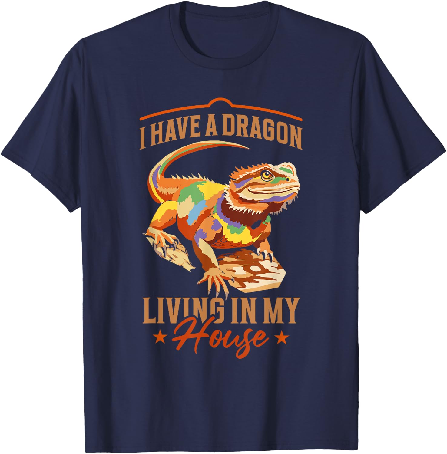 Funny Bearded Dragon T-Shirt - T-Shirt | Navy